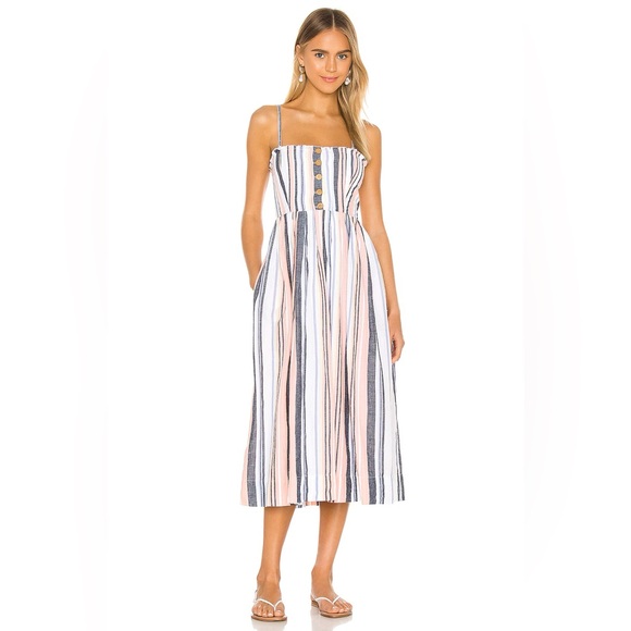 FREE PEOPLE Pink Striped Strapless Maxi Fit + Flare Dress - NWT - Size XS - Picture 5 of 5